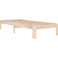 Lits & Accessoires-vidaXL Cadre de lit sans matelas 75x190 cm Naturel