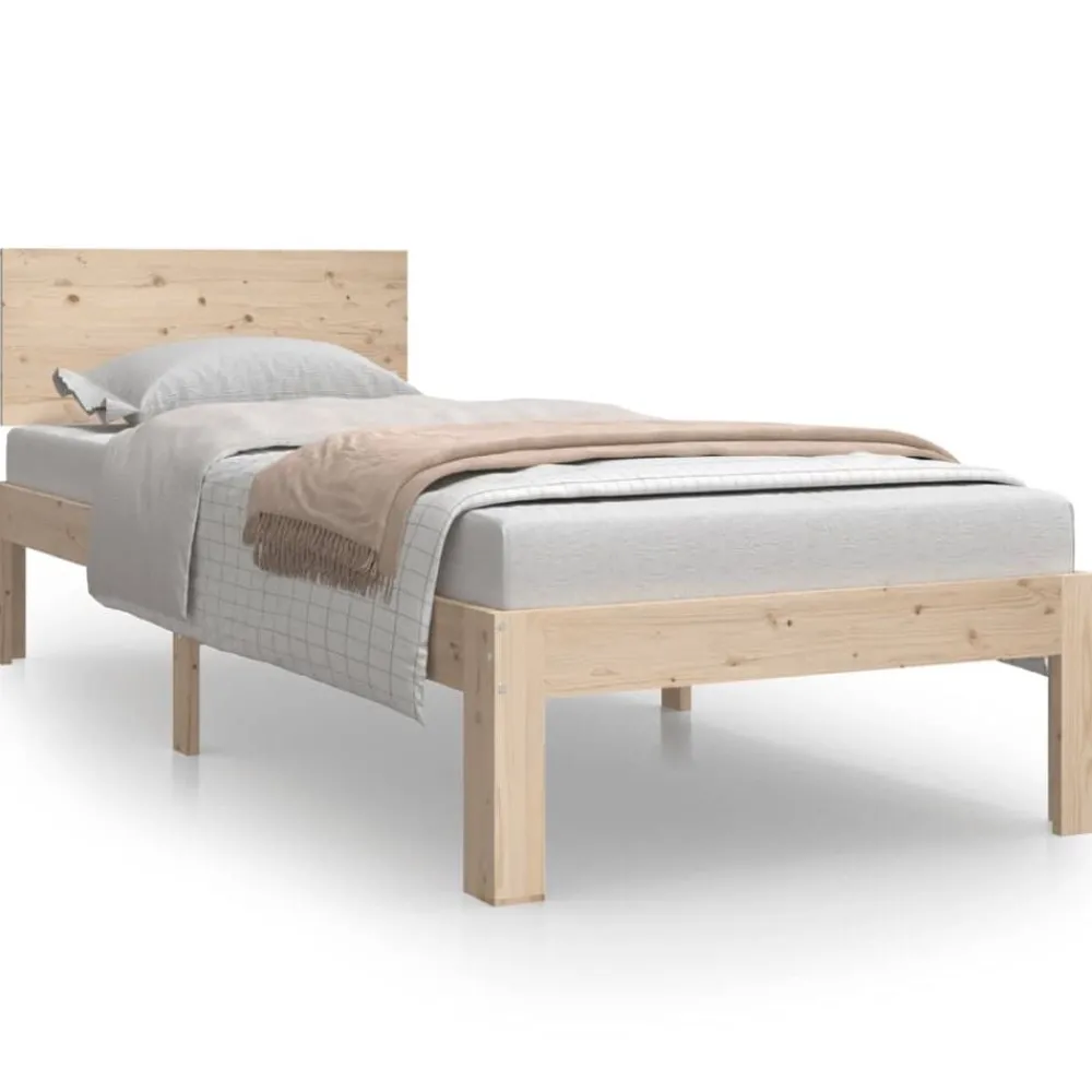 Lits & Accessoires-vidaXL Cadre de lit sans matelas 75x190 cm Naturel