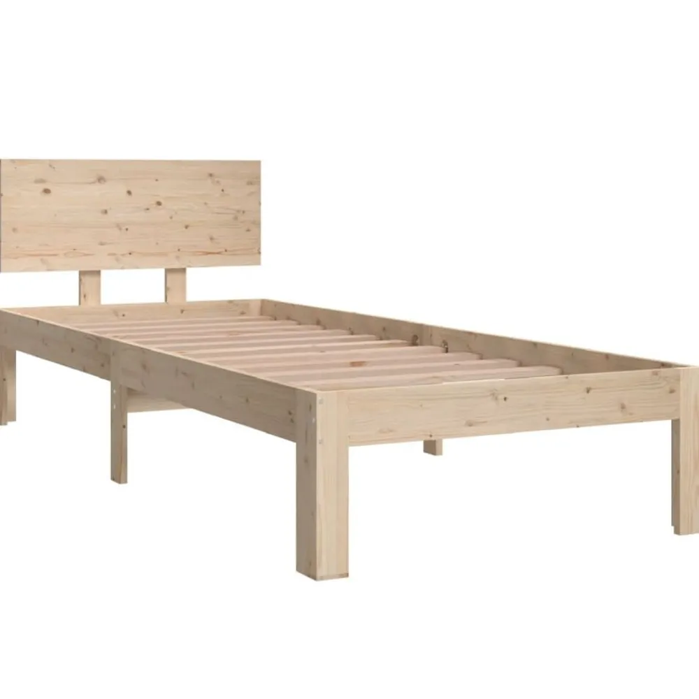 Lits & Accessoires-vidaXL Cadre de lit sans matelas 75x190 cm Naturel