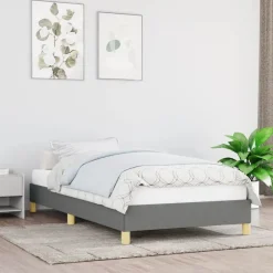 Lits & Accessoires-vidaXL Cadre de lit sans matelas 80x200 cm tissu Gris foncé