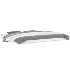 Lits & Accessoires-vidaXL Cadre de lit sans matelas 200x200 cm bois massif de pin Blanc