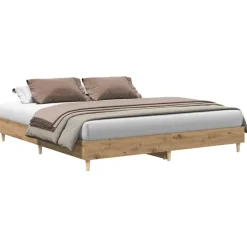 Lits & Accessoires-vidaXL Cadre de lit sans matelas chêne artisanal 200x200 cm artisian oak