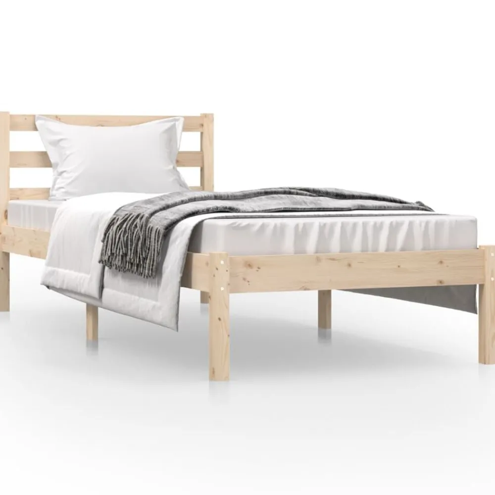 Lits & Accessoires-vidaXL Cadre de lit sans matelas 75x190 cm Naturel