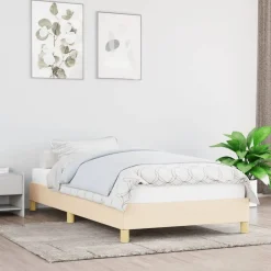 vidaXL Cadre de lit sans matelas crème 80x200 cm tissu