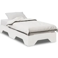 Lits & Accessoires-vidaXL Cadre de lit sans matelas empilable 80x200 cm bois massif Blanc