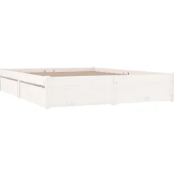 Lits & Accessoires-vidaXL Cadre de lit sans matelas avec tiroirs Blanc