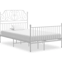 Lits & Accessoires-vidaXL Cadre de lit sans matelas métal 120x200 cm Blanc