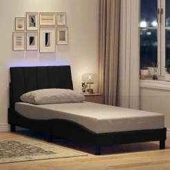 Lits & Accessoires-vidaXL Cadre de lit sans matelas Hanko 80x200 cm tissu Noir