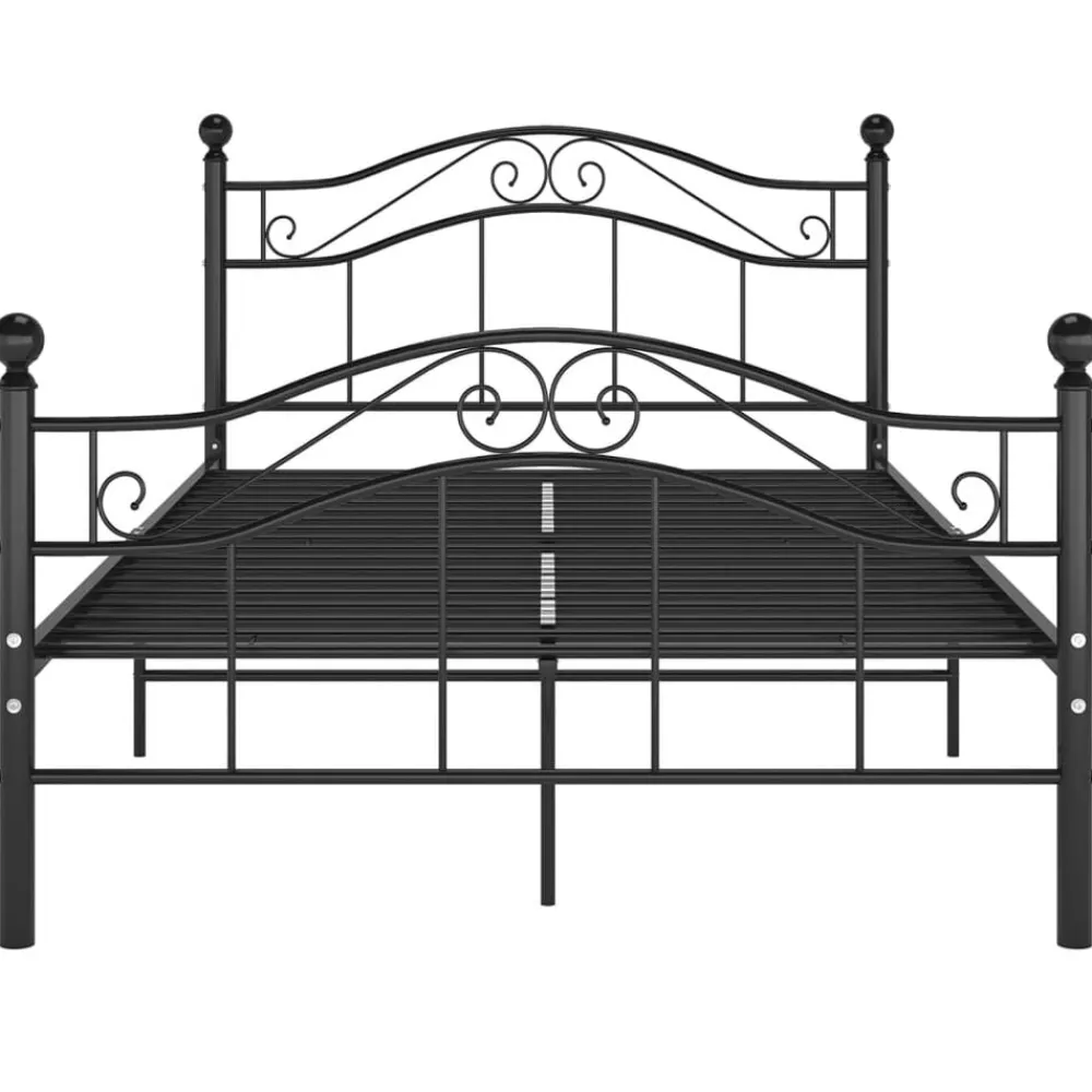 Lits & Accessoires-vidaXL Cadre de lit sans matelas métal 120x200 cm Noir