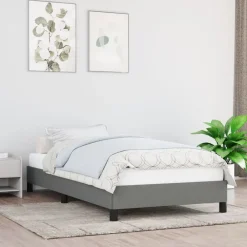 Lits & Accessoires-vidaXL Cadre de lit sans matelas 80x200 cm tissu Gris foncé