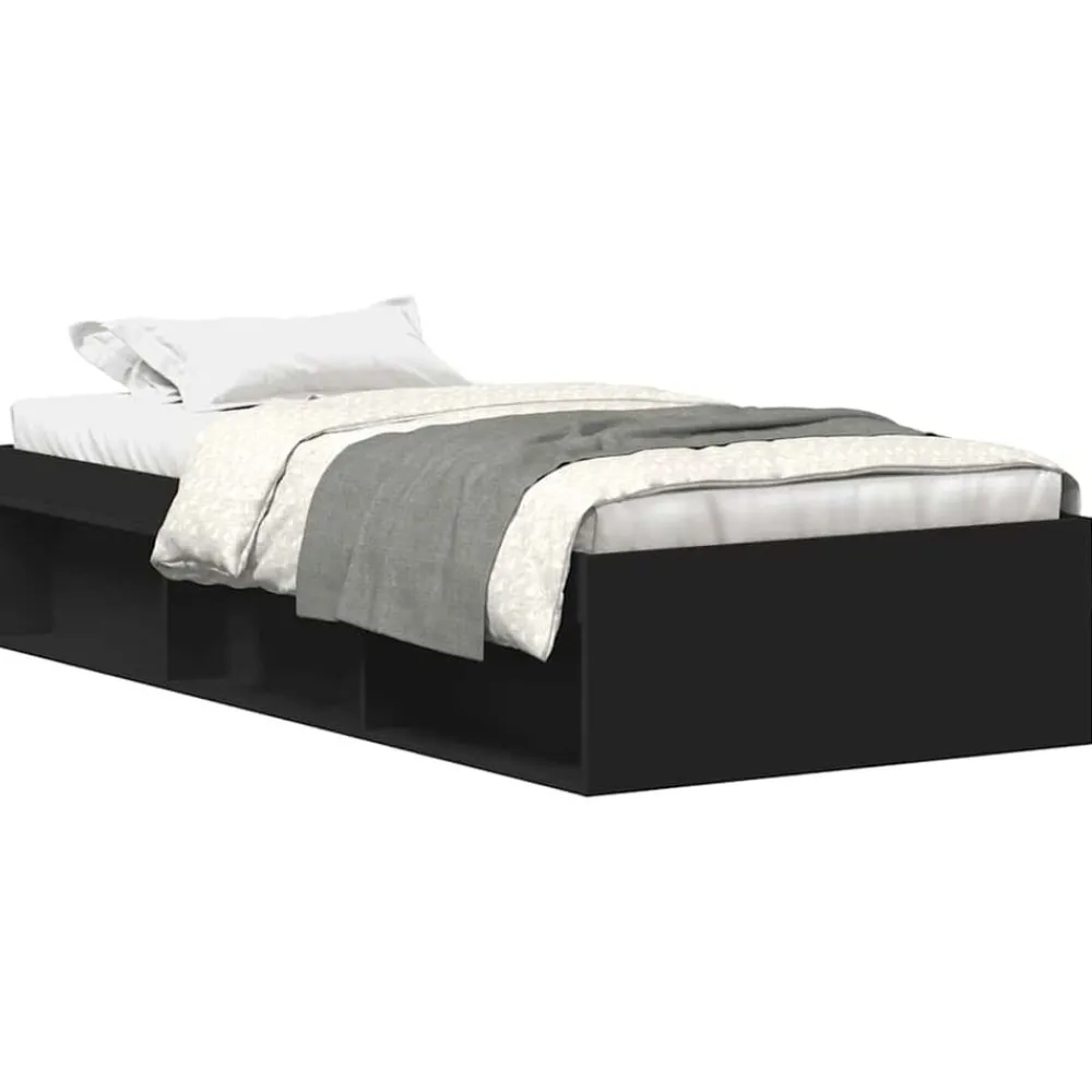 Lits & Accessoires-vidaXL Cadre de lit sans matelas 90x200 cm Noir