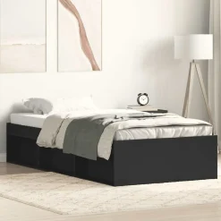 Lits & Accessoires-vidaXL Cadre de lit sans matelas 90x200 cm Noir