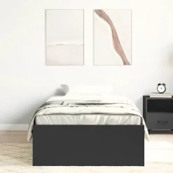 Lits & Accessoires-vidaXL Cadre de lit sans matelas 90x200 cm Noir