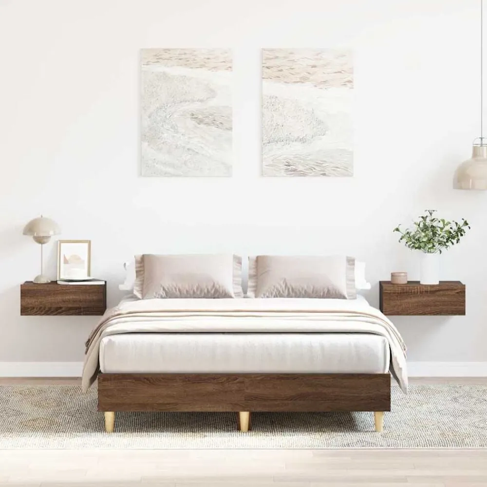 Lits & Accessoires-vidaXL Cadre de lit sans matelas chêne marron 120x200 cm Chêne marron