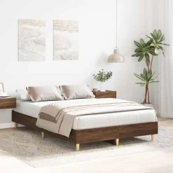 Lits & Accessoires-vidaXL Cadre de lit sans matelas chêne marron 120x200 cm Chêne marron