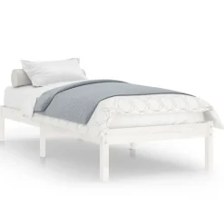 Lits & Accessoires-vidaXL Cadre de lit sans matelas bois massif Blanc