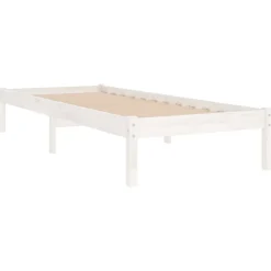 Lits & Accessoires-vidaXL Cadre de lit sans matelas bois massif Blanc