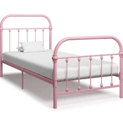 Lits & Accessoires-vidaXL Cadre de lit sans matelas métal 90x200 cm Rose