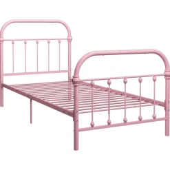 Lits & Accessoires-vidaXL Cadre de lit sans matelas métal 90x200 cm Rose