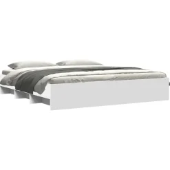Lits & Accessoires-vidaXL Cadre de lit sans matelas 200x200 cm bois d'ingénierie Blanc