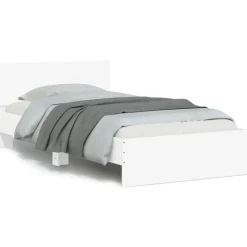vidaXL Cadre de lit sans matelas avec tête de lit 100x200 cm