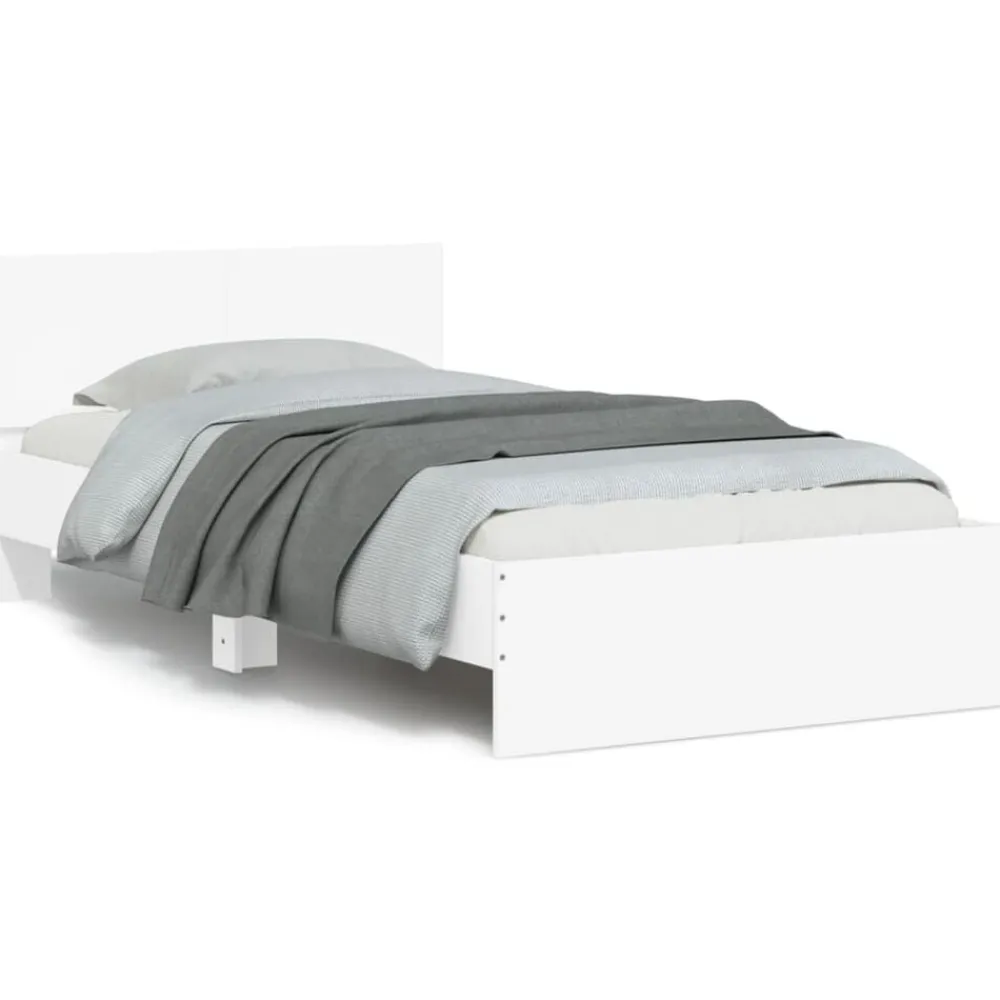 vidaXL Cadre de lit sans matelas avec tête de lit 100x200 cm