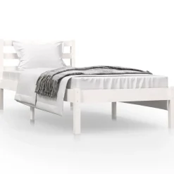 Lits & Accessoires-vidaXL Cadre de lit sans matelas 75x190 cm Blanc