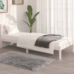 Lits & Accessoires-vidaXL Cadre de lit sans matelas 75x190 cm Blanc