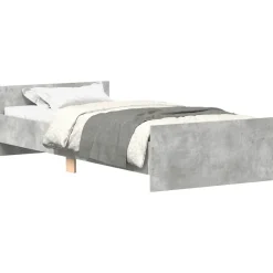 Lits & Accessoires-vidaXL Cadre de lit sans matelas 90x200 cm Gris béton