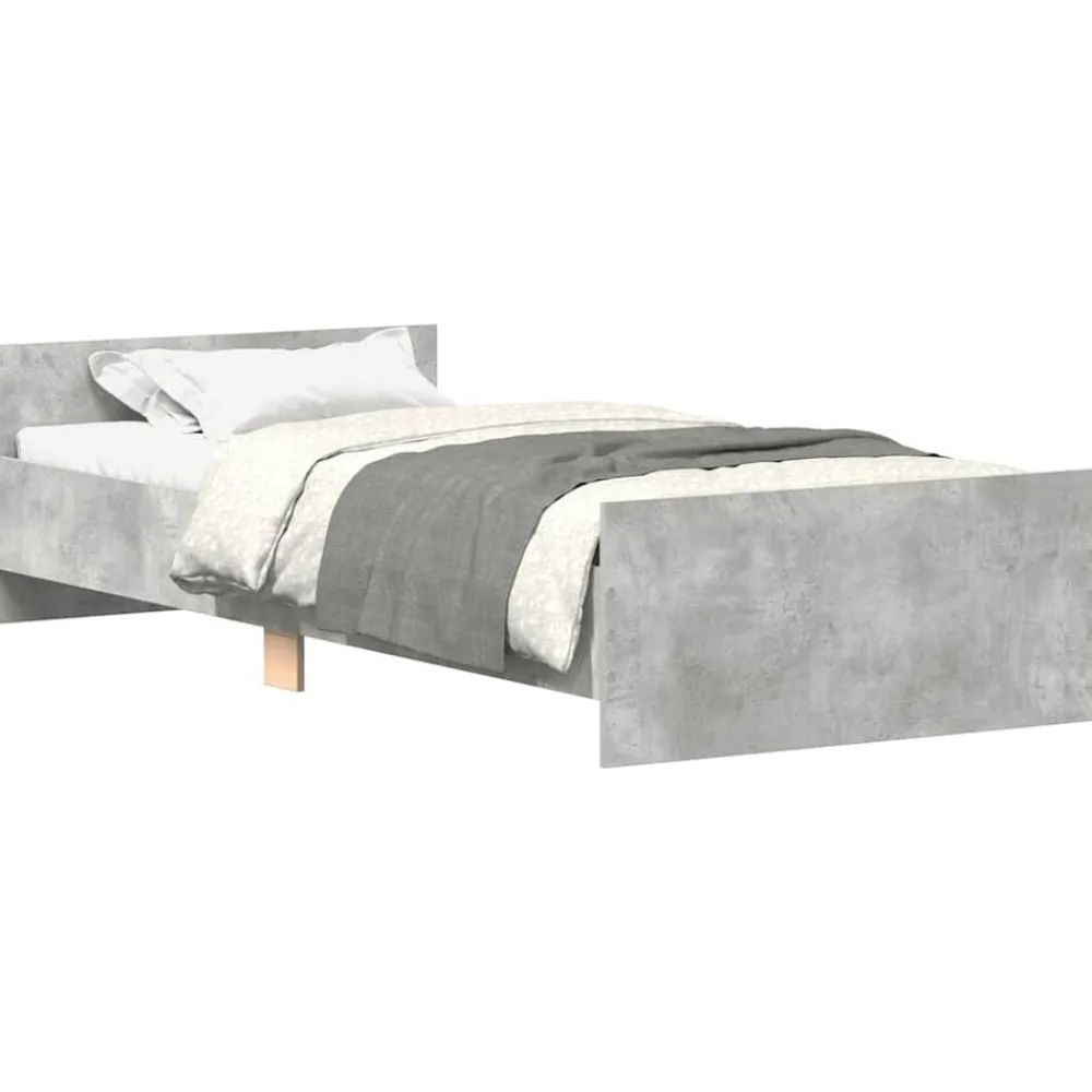 Lits & Accessoires-vidaXL Cadre de lit sans matelas 90x200 cm Gris béton
