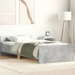 Lits & Accessoires-vidaXL Cadre de lit sans matelas 90x200 cm Gris béton