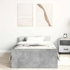 Lits & Accessoires-vidaXL Cadre de lit sans matelas 90x200 cm Gris béton