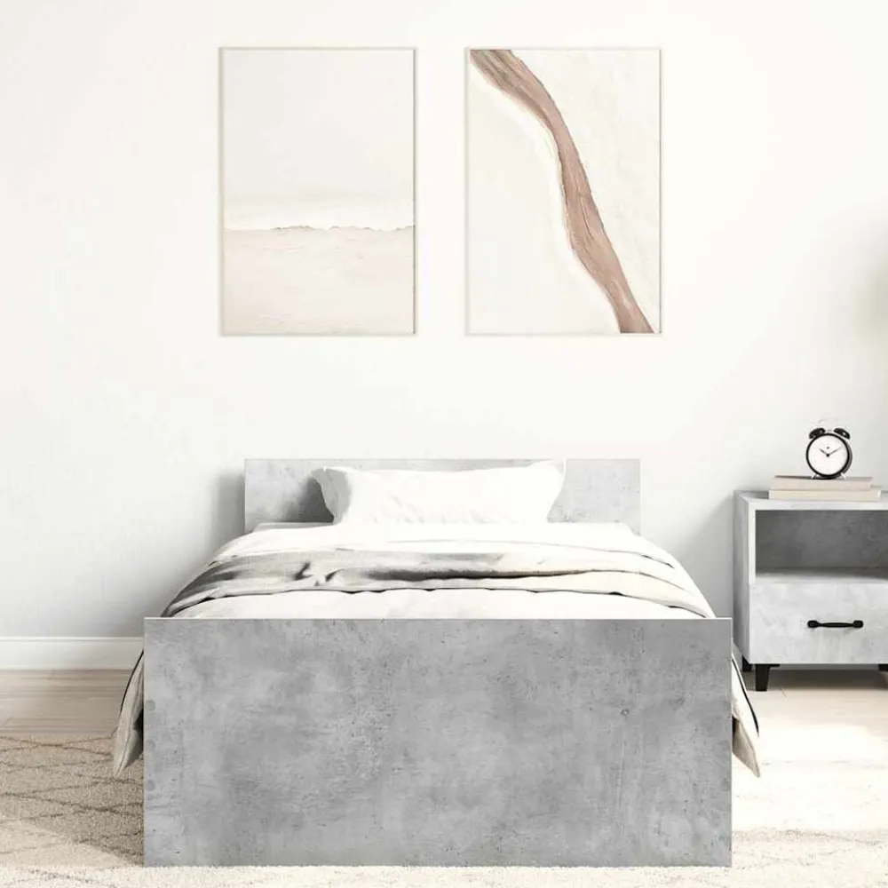 Lits & Accessoires-vidaXL Cadre de lit sans matelas 90x200 cm Gris béton