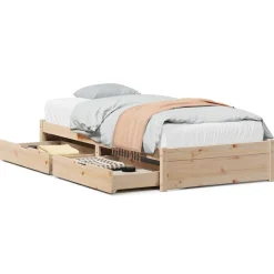 Lits & Accessoires-vidaXL Cadre de lit sans matelas 75x190 cm bois de pin massif Naturel