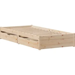 Lits & Accessoires-vidaXL Cadre de lit sans matelas 75x190 cm bois de pin massif Naturel