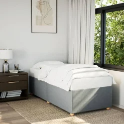 Lits & Accessoires-vidaXL Cadre de lit sans matelas 80x200 cm tissu Gris clair
