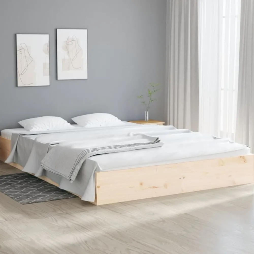 vidaXL Cadre de lit sans matelas bois massif 200x200 cm