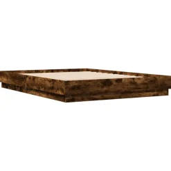 Lits & Accessoires-vidaXL Cadre de lit sans matelas chêne fumé 120x200 cm Chêne fumé