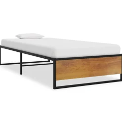 Lits & Accessoires-vidaXL Cadre de lit sans matelas noir métal 90x200 cm