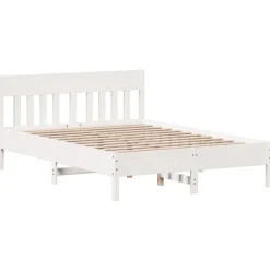 Lits & Accessoires-vidaXL Cadre de lit sans matelas 150x200 cm bois de pin massif Blanc