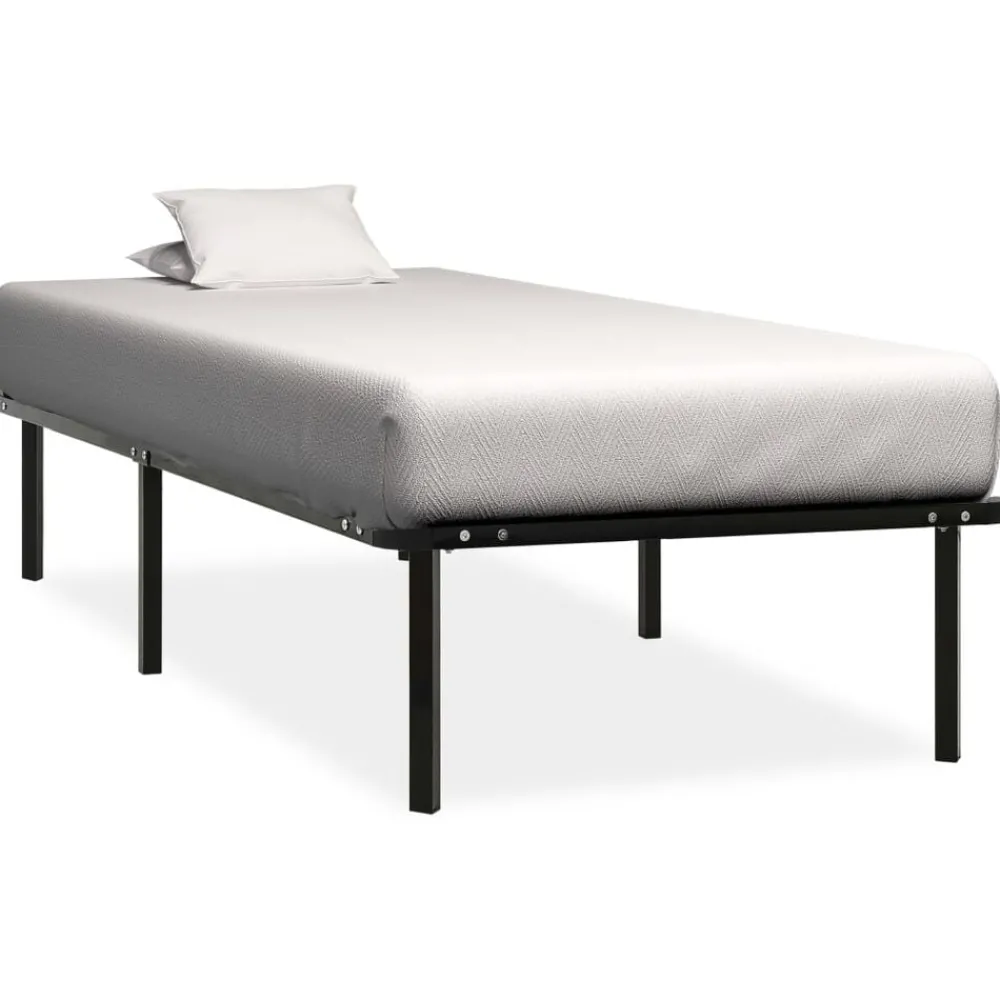 vidaXL Cadre de lit sans matelas noir métal 90x200 cm