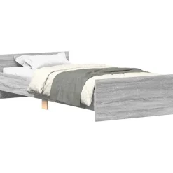 Lits & Accessoires-vidaXL Cadre de lit sans matelas 90x200 cm Sonoma gris