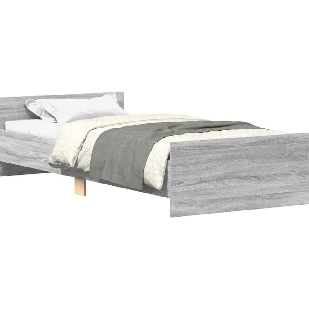 Lits & Accessoires-vidaXL Cadre de lit sans matelas 90x200 cm Sonoma gris