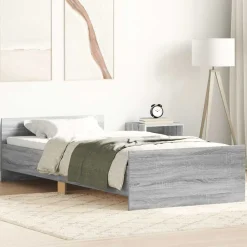 Lits & Accessoires-vidaXL Cadre de lit sans matelas 90x200 cm Sonoma gris