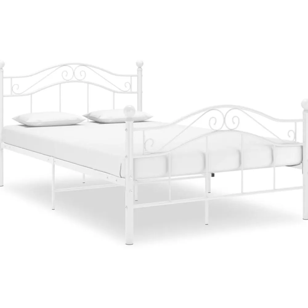 Lits & Accessoires-vidaXL Cadre de lit sans matelas métal 120x200 cm Blanc