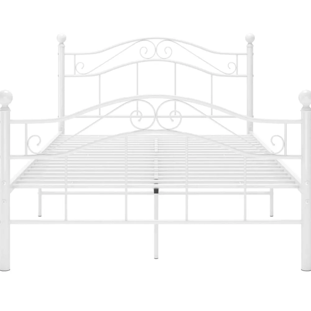 Lits & Accessoires-vidaXL Cadre de lit sans matelas métal 120x200 cm Blanc
