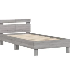 Lits & Accessoires-vidaXL Cadre de lit sans matelas avec tête de lit 100x200 cm Sonoma gris