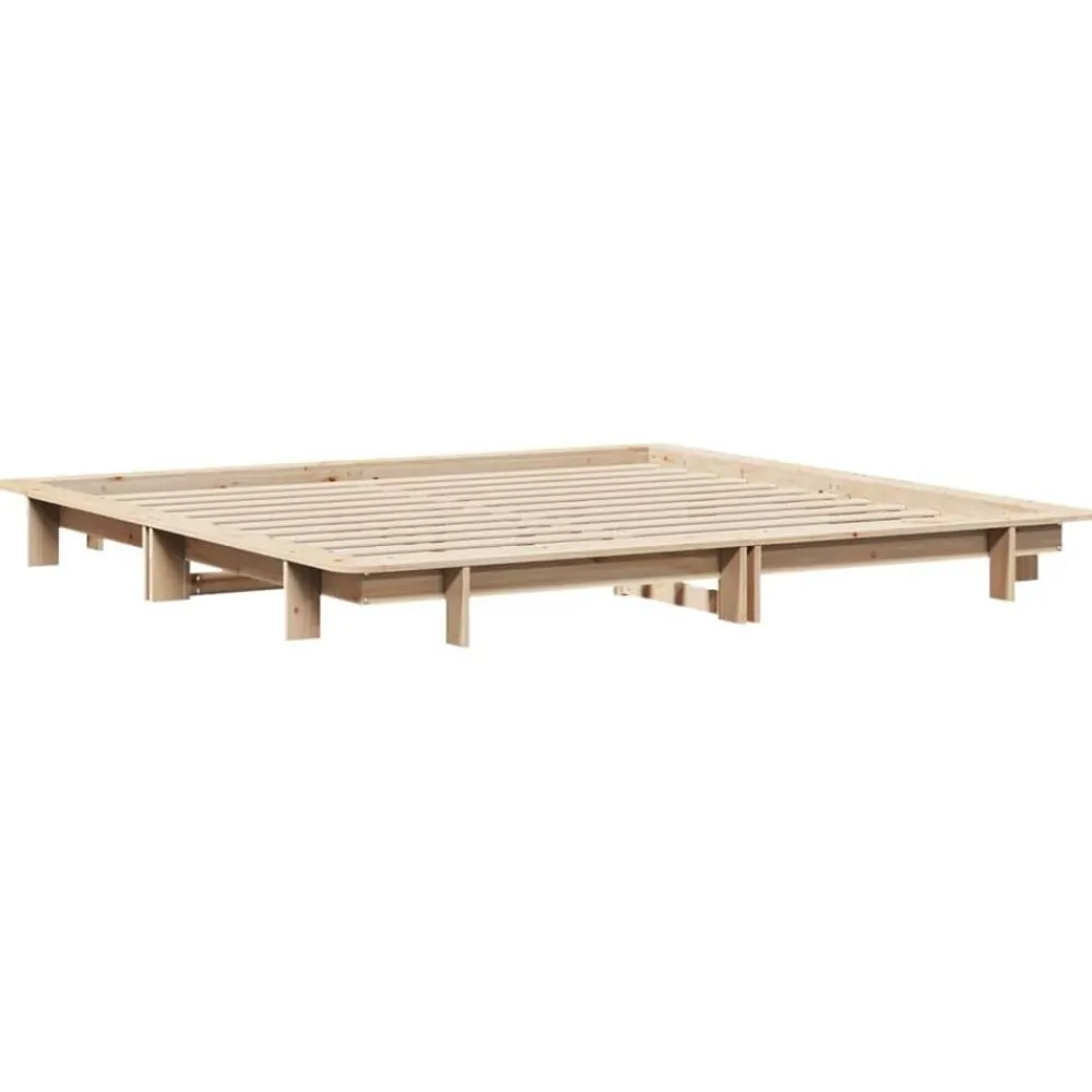 Lits & Accessoires-vidaXL Cadre de lit sans matelas 160x200 cm bois massif de pin Naturel