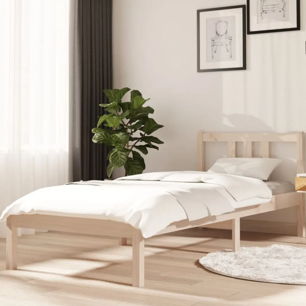 vidaXL Cadre de lit sans matelas bois massif 75x190 cm