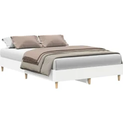 Lits & Accessoires-vidaXL Cadre de lit sans matelas 120x200 cm bois ingénierie Blanc